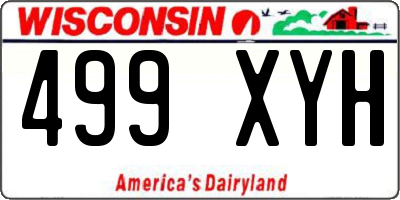 WI license plate 499XYH