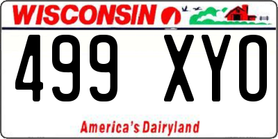 WI license plate 499XYO