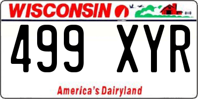 WI license plate 499XYR
