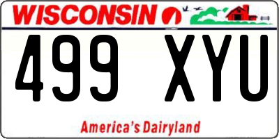 WI license plate 499XYU
