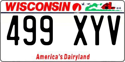 WI license plate 499XYV
