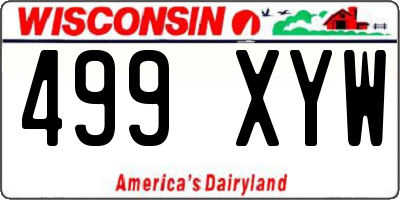 WI license plate 499XYW