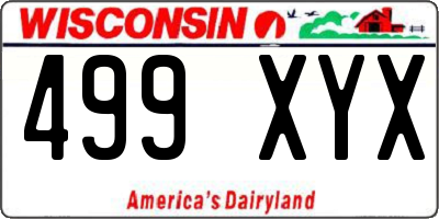 WI license plate 499XYX
