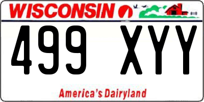 WI license plate 499XYY