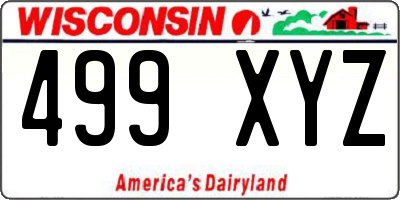 WI license plate 499XYZ