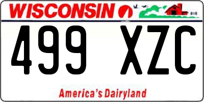 WI license plate 499XZC