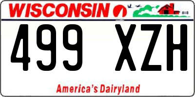 WI license plate 499XZH