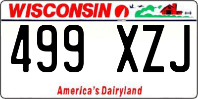 WI license plate 499XZJ