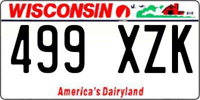 WI license plate 499XZK