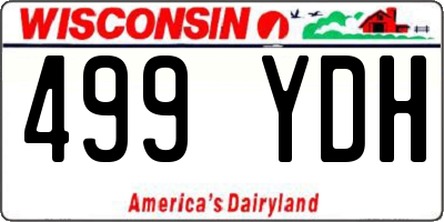 WI license plate 499YDH