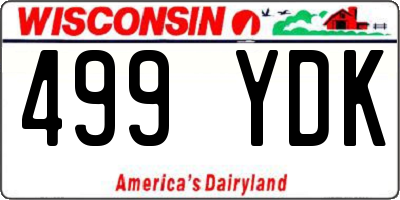WI license plate 499YDK