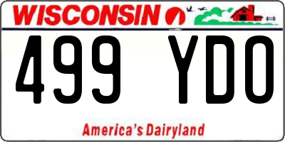 WI license plate 499YDO