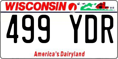 WI license plate 499YDR