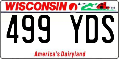 WI license plate 499YDS