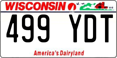 WI license plate 499YDT