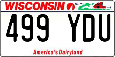 WI license plate 499YDU