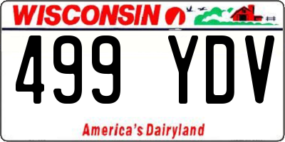 WI license plate 499YDV