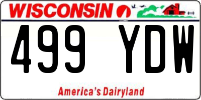 WI license plate 499YDW
