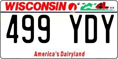 WI license plate 499YDY