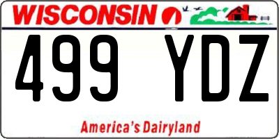 WI license plate 499YDZ