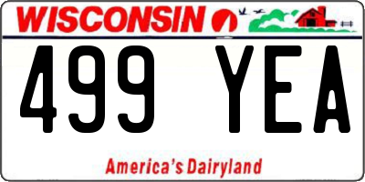 WI license plate 499YEA