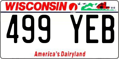 WI license plate 499YEB