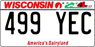 WI license plate 499YEC