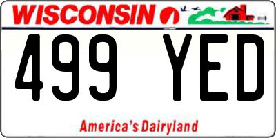 WI license plate 499YED