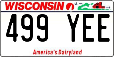 WI license plate 499YEE