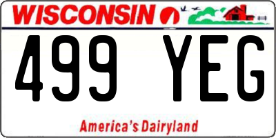 WI license plate 499YEG