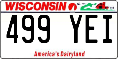 WI license plate 499YEI