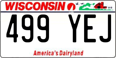 WI license plate 499YEJ