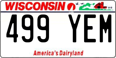 WI license plate 499YEM