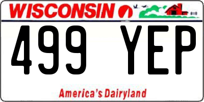 WI license plate 499YEP