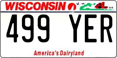 WI license plate 499YER