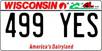 WI license plate 499YES