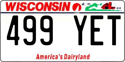 WI license plate 499YET