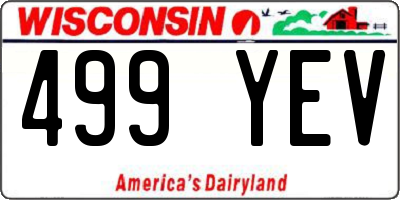 WI license plate 499YEV