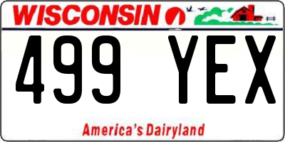 WI license plate 499YEX