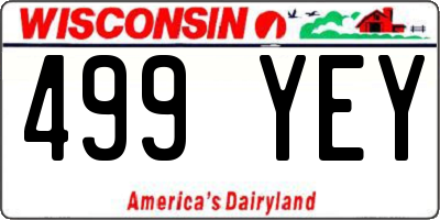WI license plate 499YEY
