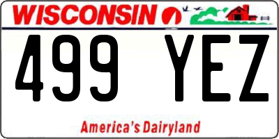 WI license plate 499YEZ