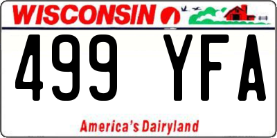 WI license plate 499YFA