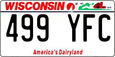 WI license plate 499YFC