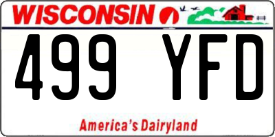 WI license plate 499YFD