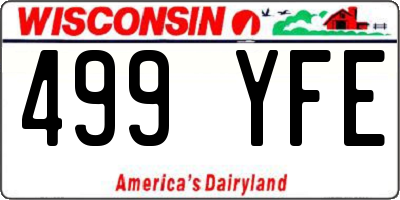 WI license plate 499YFE
