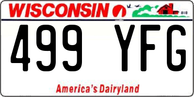 WI license plate 499YFG