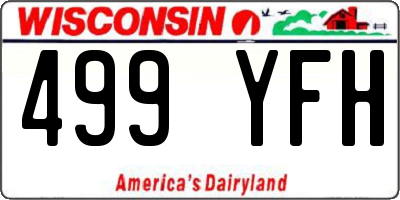 WI license plate 499YFH