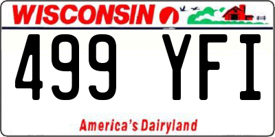 WI license plate 499YFI