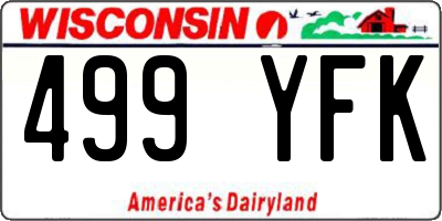 WI license plate 499YFK