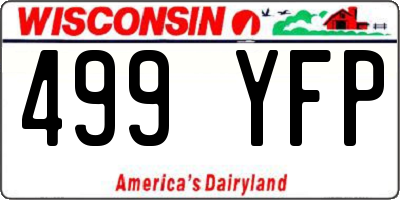 WI license plate 499YFP